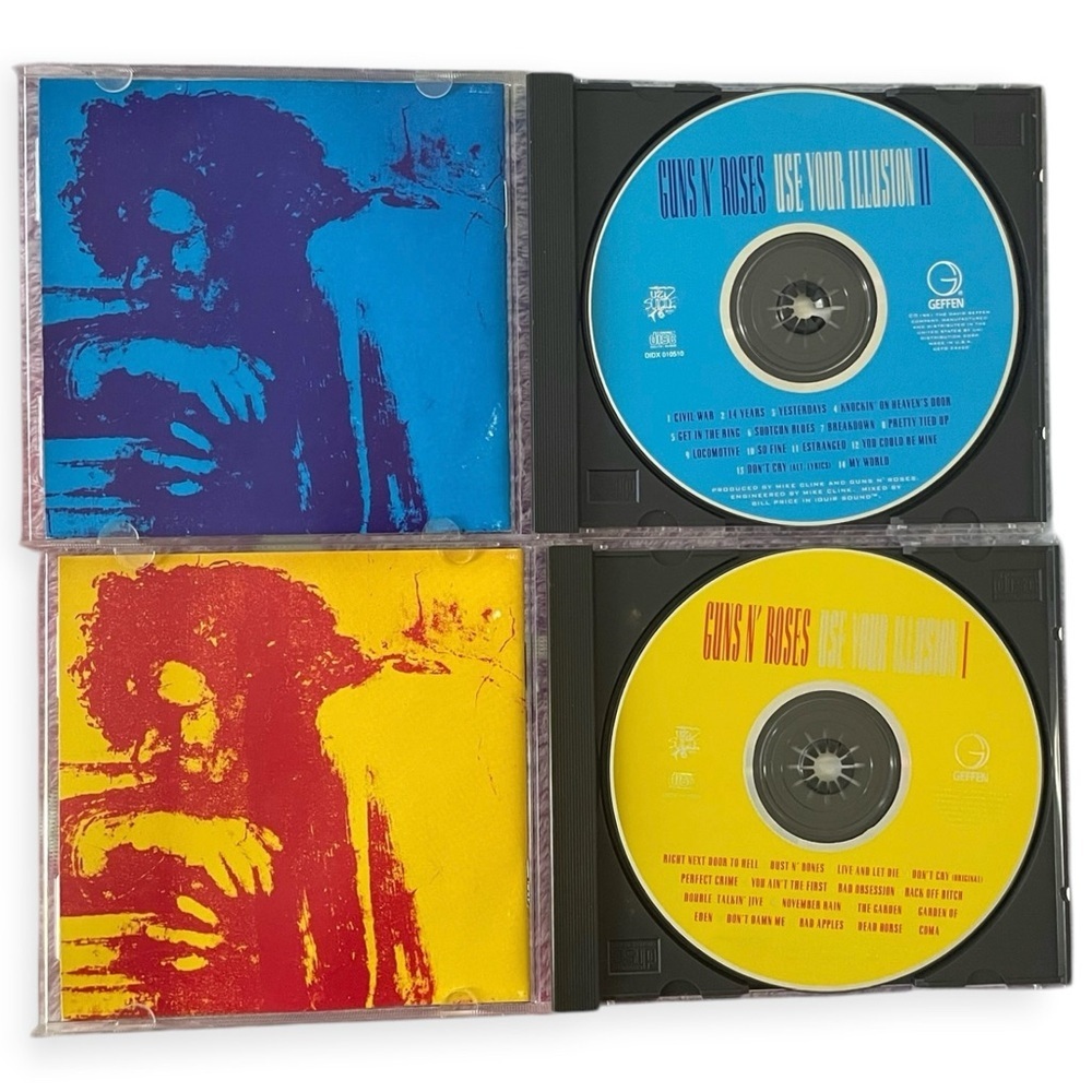 Guns N' Roses Use Your Illusion I & II 2 CD Lot 1 and 2 Rock Music band